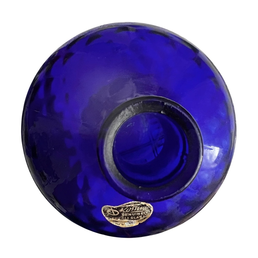 Luminaria Rossina Genuine Empoli Glass Cobalt Blue Diamond Art Vase - Picture 6 of 6